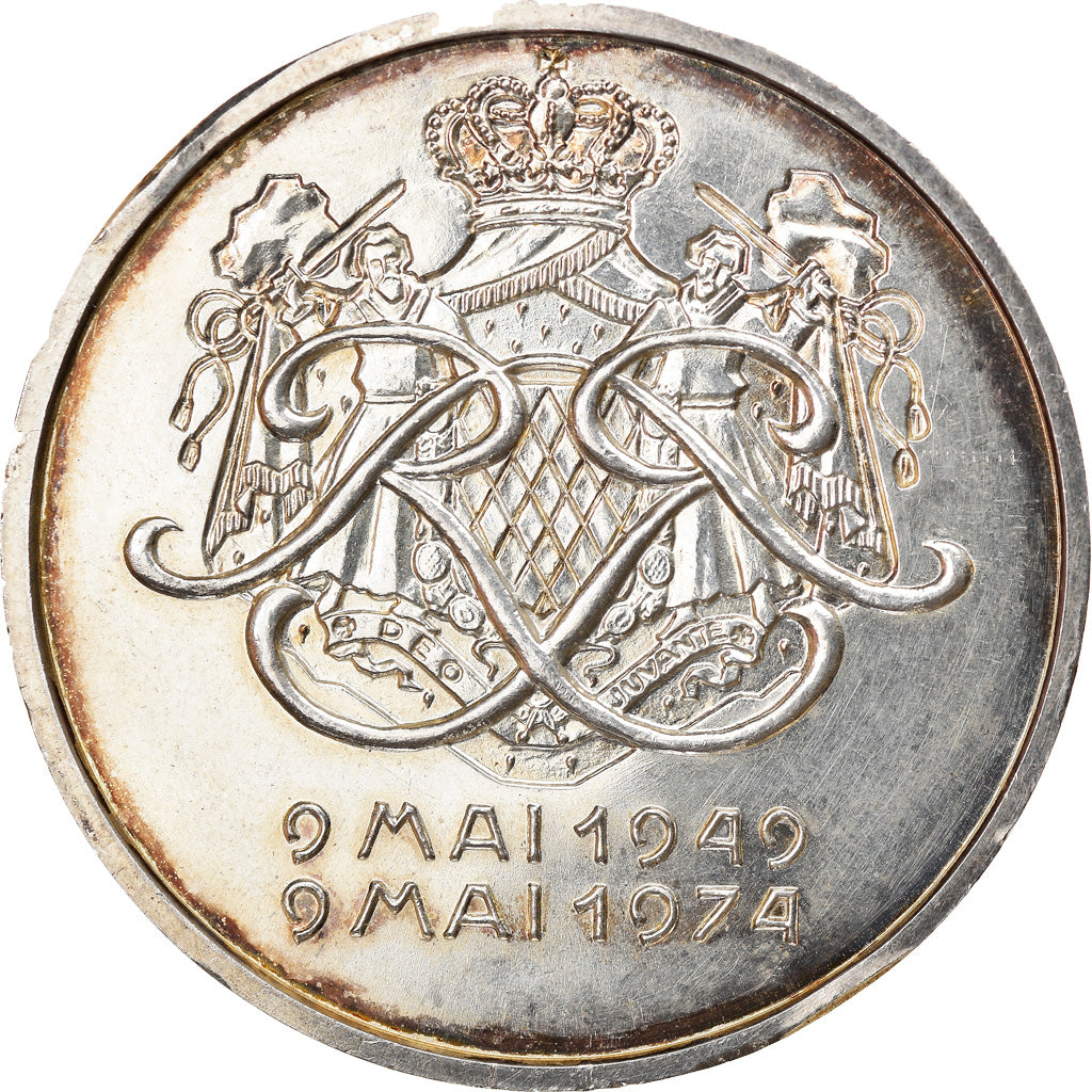 Monaco, Médaille, Prince Rainier III, Politics, 1974, Simon, SUP+, Argent