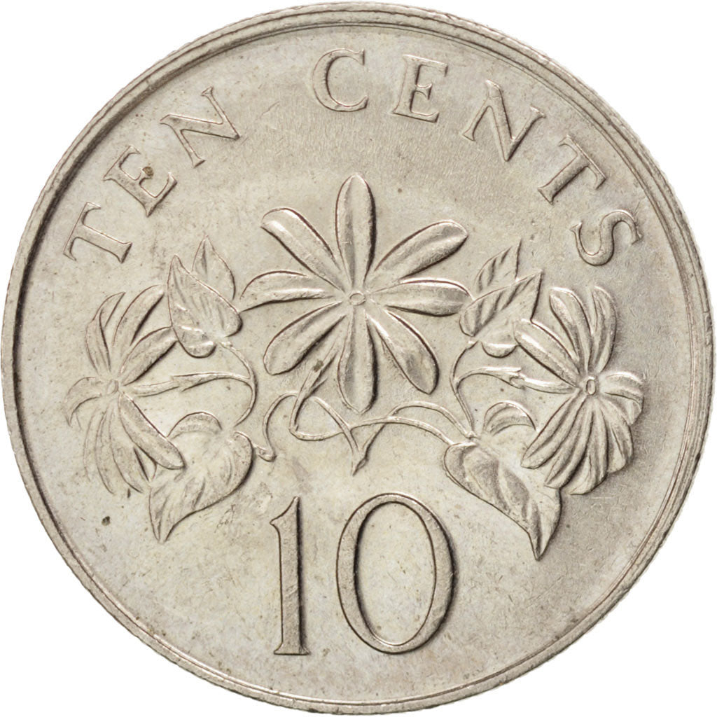 Coin, Singapore, 10 Cents, 1986, MS(63), Copper-nickel, KM:51