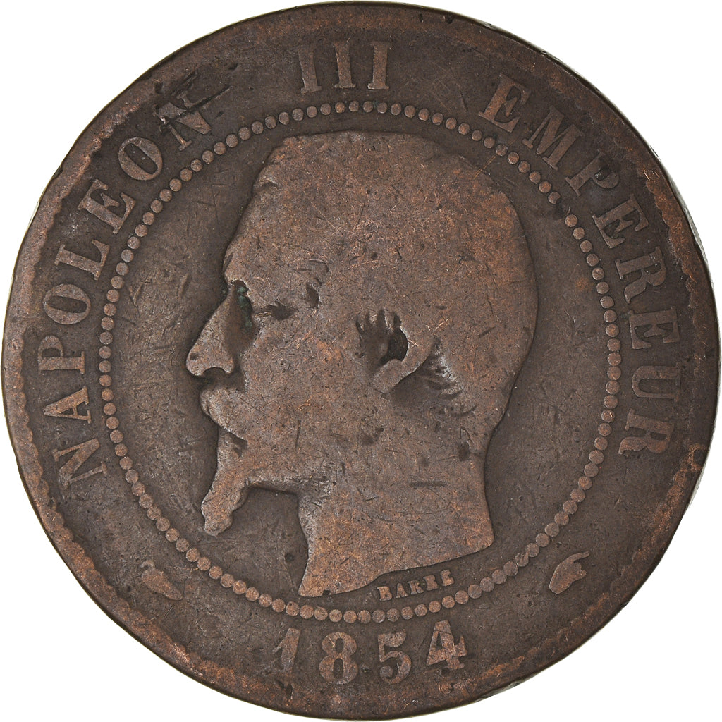 Moeda, França, 10 Centimes, 1854
