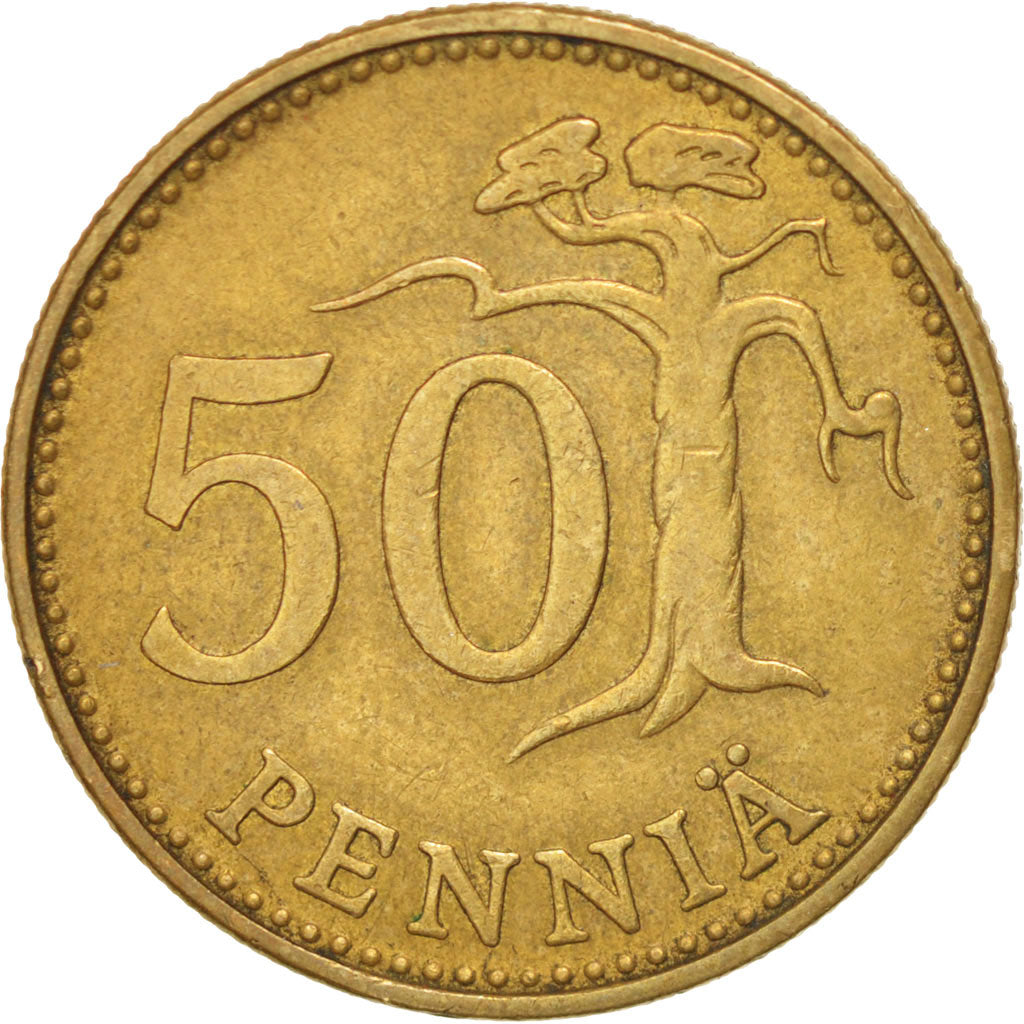 Moneta, Finlandia, 50 Penniä, 1963, BB, Alluminio-bronzo, KM:48