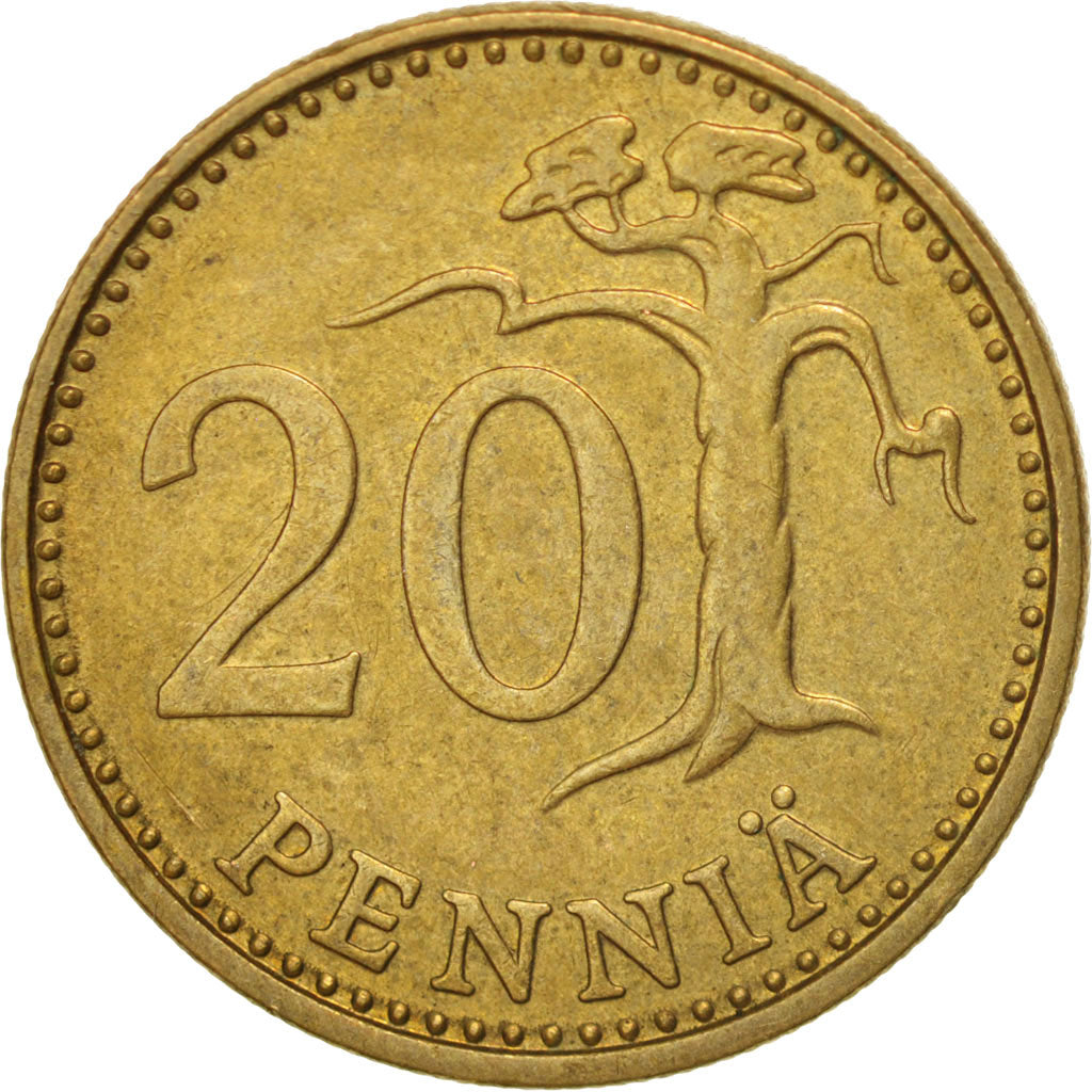 Moneta, Finlandia, 20 Pennia, 1976, BB, Alluminio-bronzo, KM:47