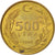Coin, Turkey, 500 Lira, 1990, AU(55-58), Aluminum-Bronze, KM:989