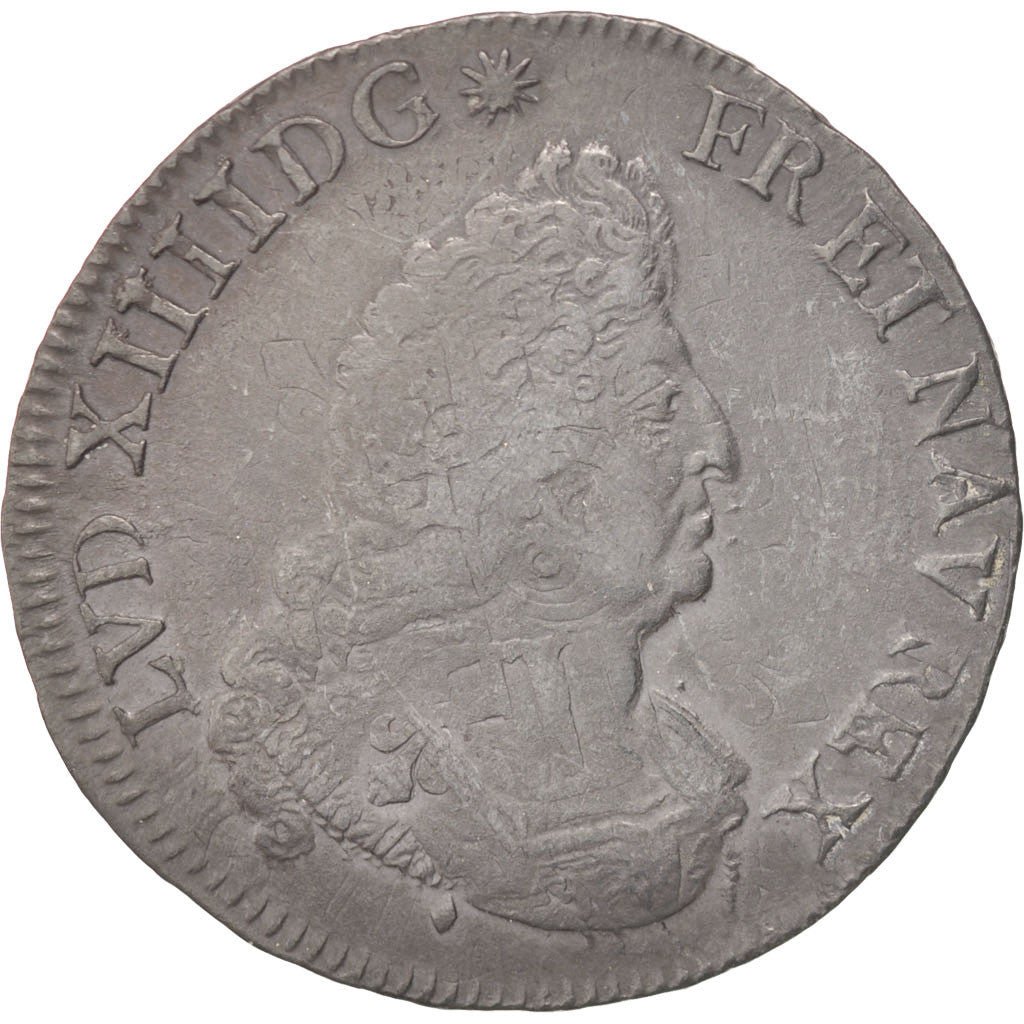 Coin, France, Louis XIV, 1/2 Écu aux palmes, 1/2 Ecu, 1694, Aix, VF(30-35)