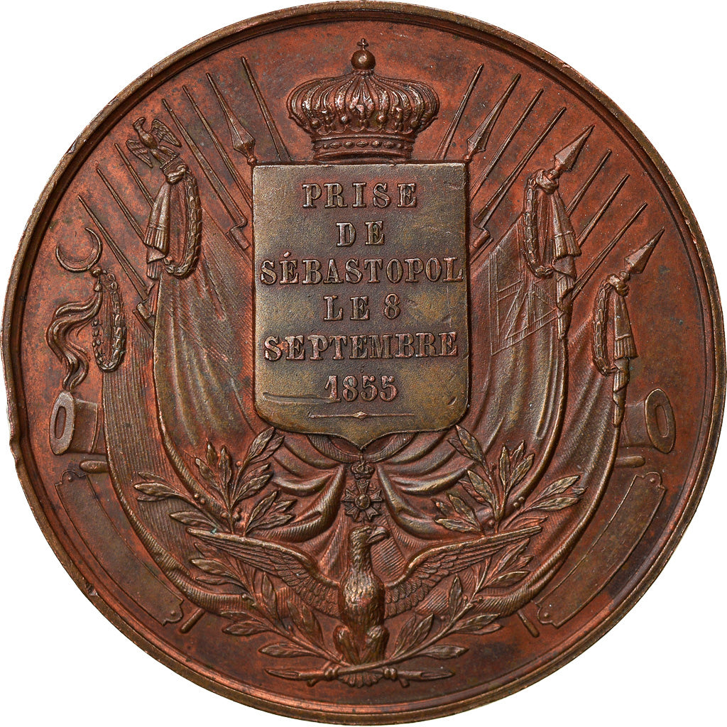 Francia, medalla, Napoléon III, Prise de Sébastopol, History, 1855