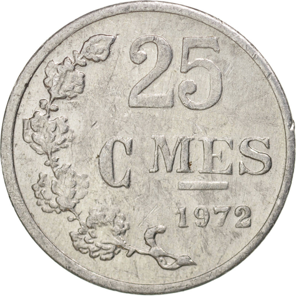 Coin, Luxembourg, Jean, 25 Centimes, 1972, EF(40-45), Aluminum, KM:45a.1
