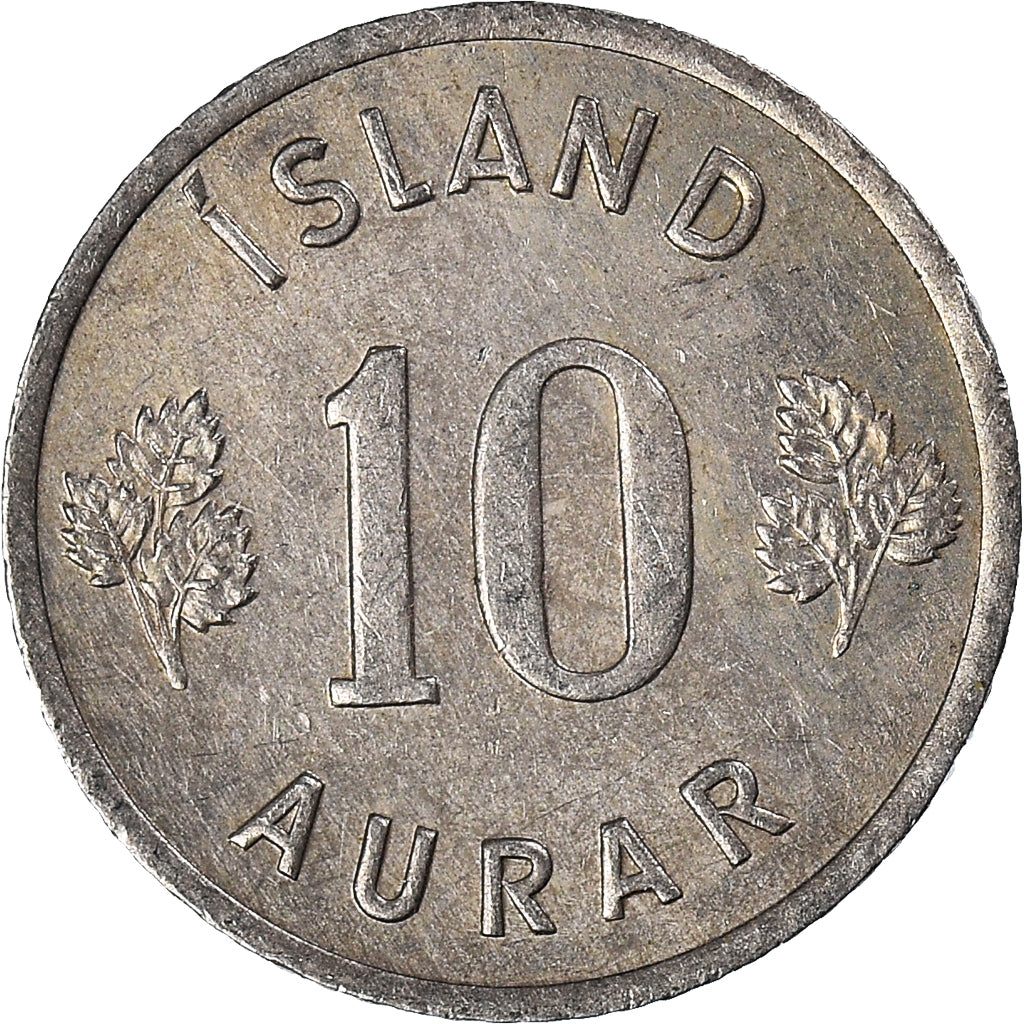 Munten, IJsland, 10 Aurar, 1969