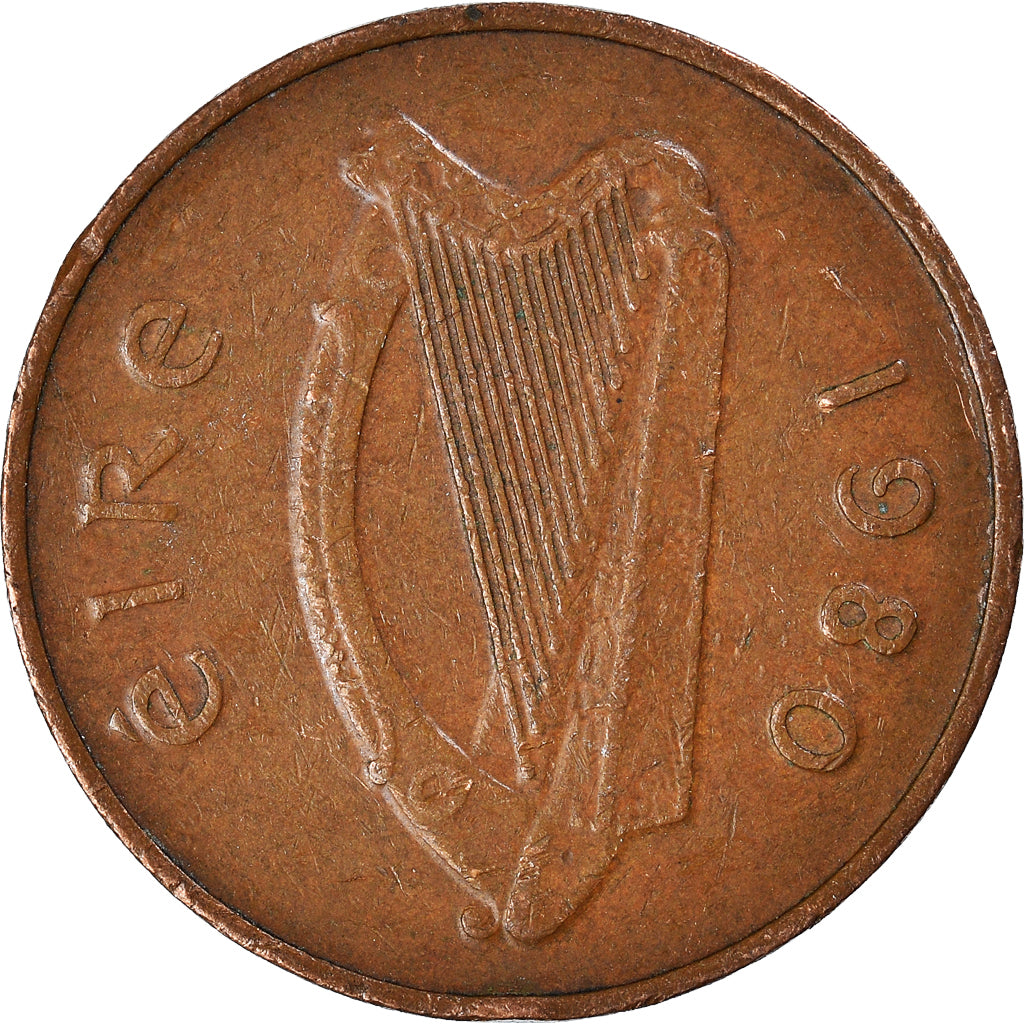 Moneta, REPUBBLICA D’IRLANDA, 2 Pence, 1980