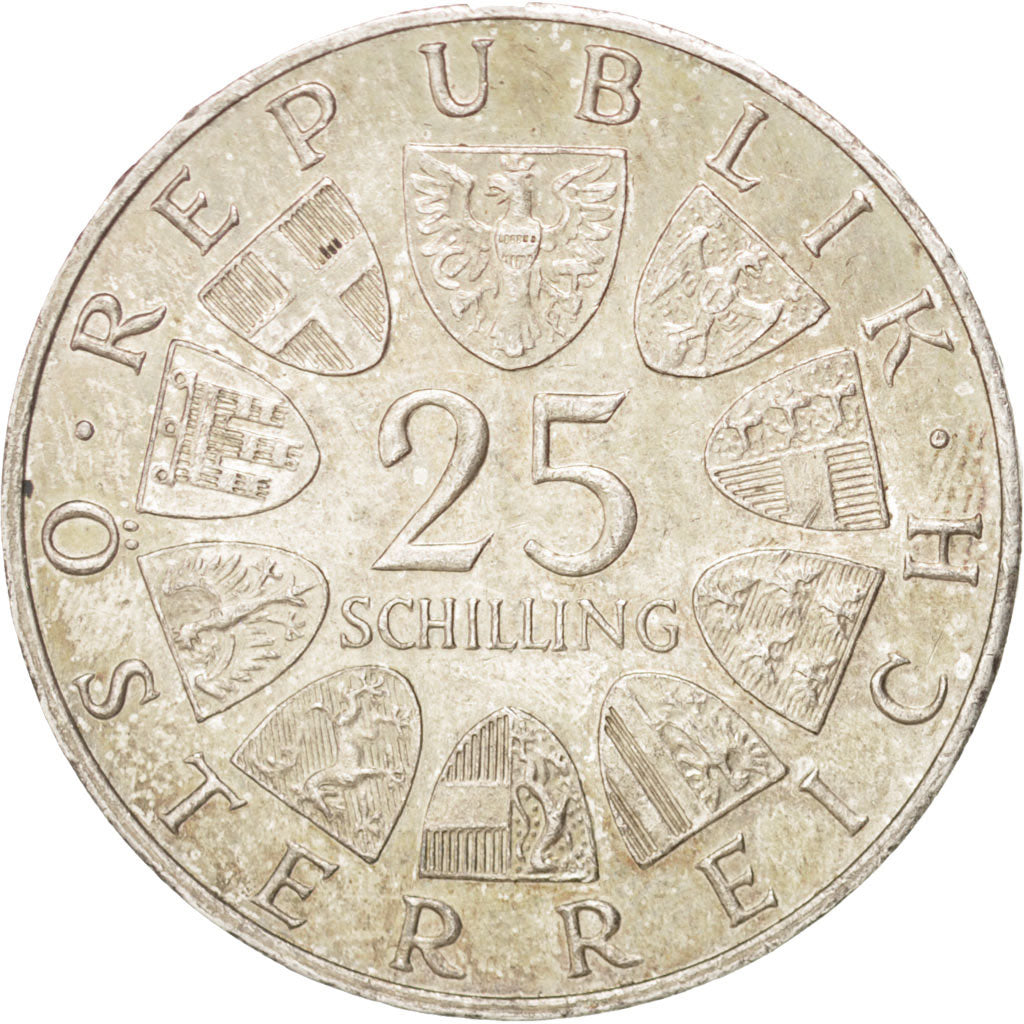 Coin, Austria, 25 Schilling, 1965, AU(55-58), Silver, KM:2897