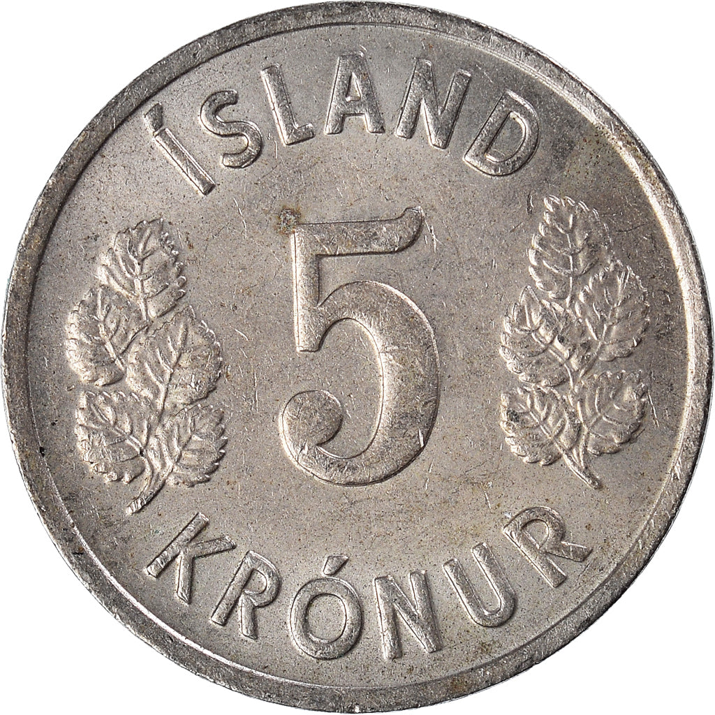 Moneta, Islanda, 5 Kronur, 1978