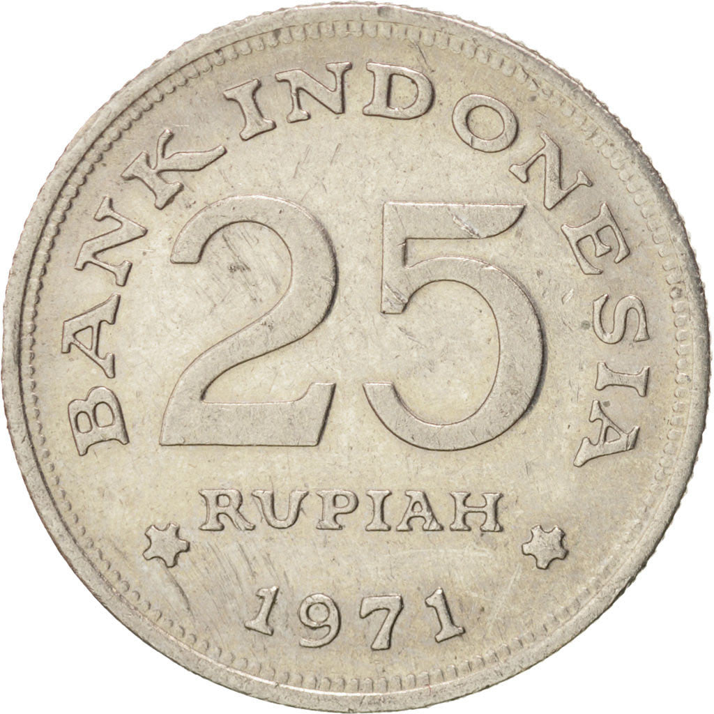 Münze, Indonesien, 25 Rupiah, 1971, VZ, Copper-nickel, KM:34