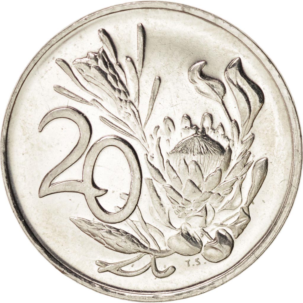 Coin, South Africa, 20 Cents, 1984, MS(63), Nickel, KM:86