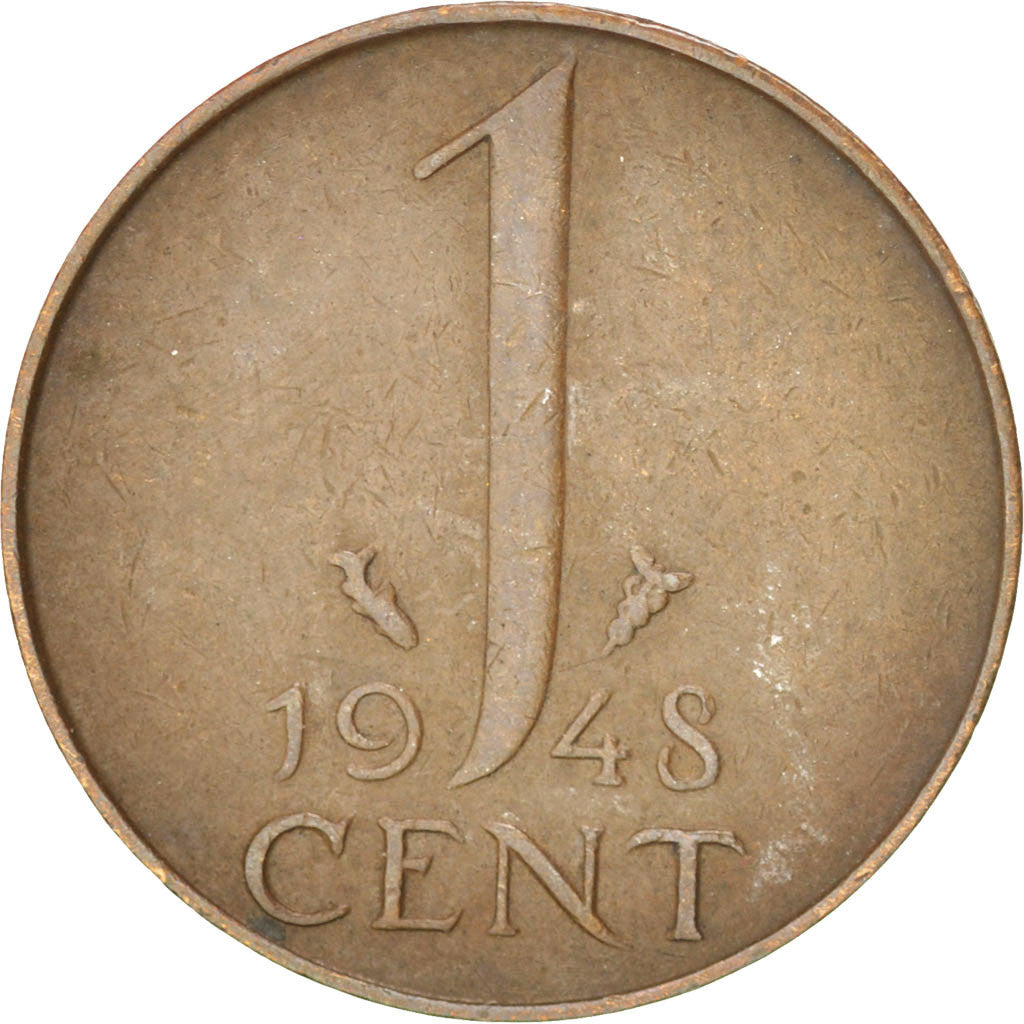 Moneta, Paesi Bassi, Wilhelmina I, Cent, 1948, BB, Bronzo, KM:175