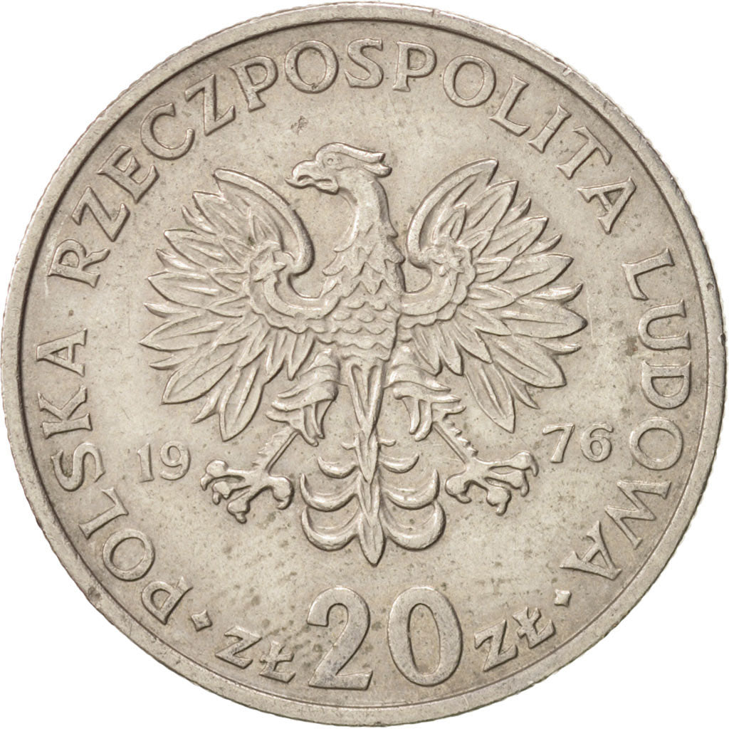 Coin, Poland, 20 Zlotych, 1976, EF(40-45), Copper-nickel, KM:69