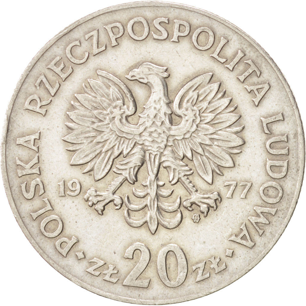 Coin, Poland, 20 Zlotych, 1977, EF(40-45), Copper-nickel, KM:69