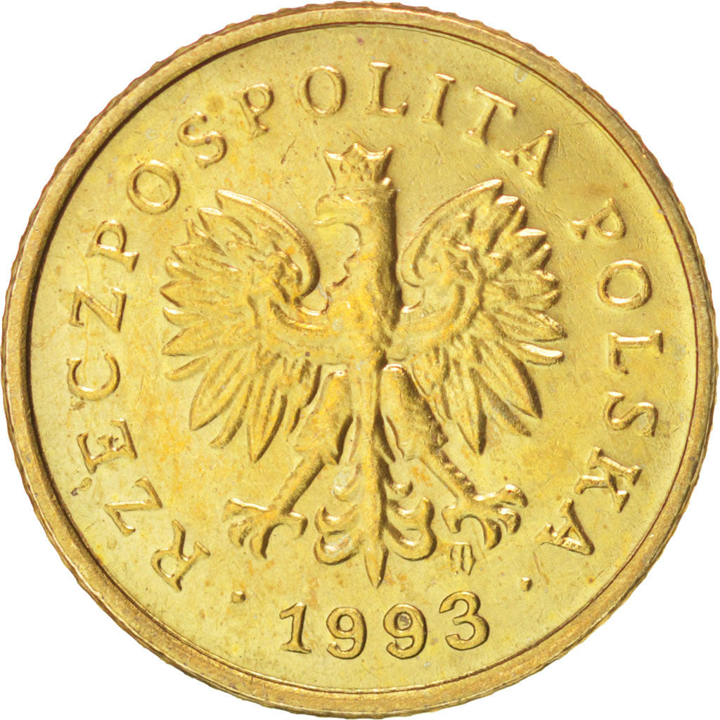 Coin, Poland, Grosz, 1993, MS(60-62), Brass, KM:276