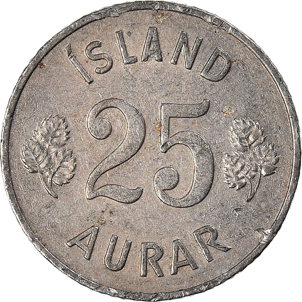 Münze, Iceland, 25 Aurar, 1957