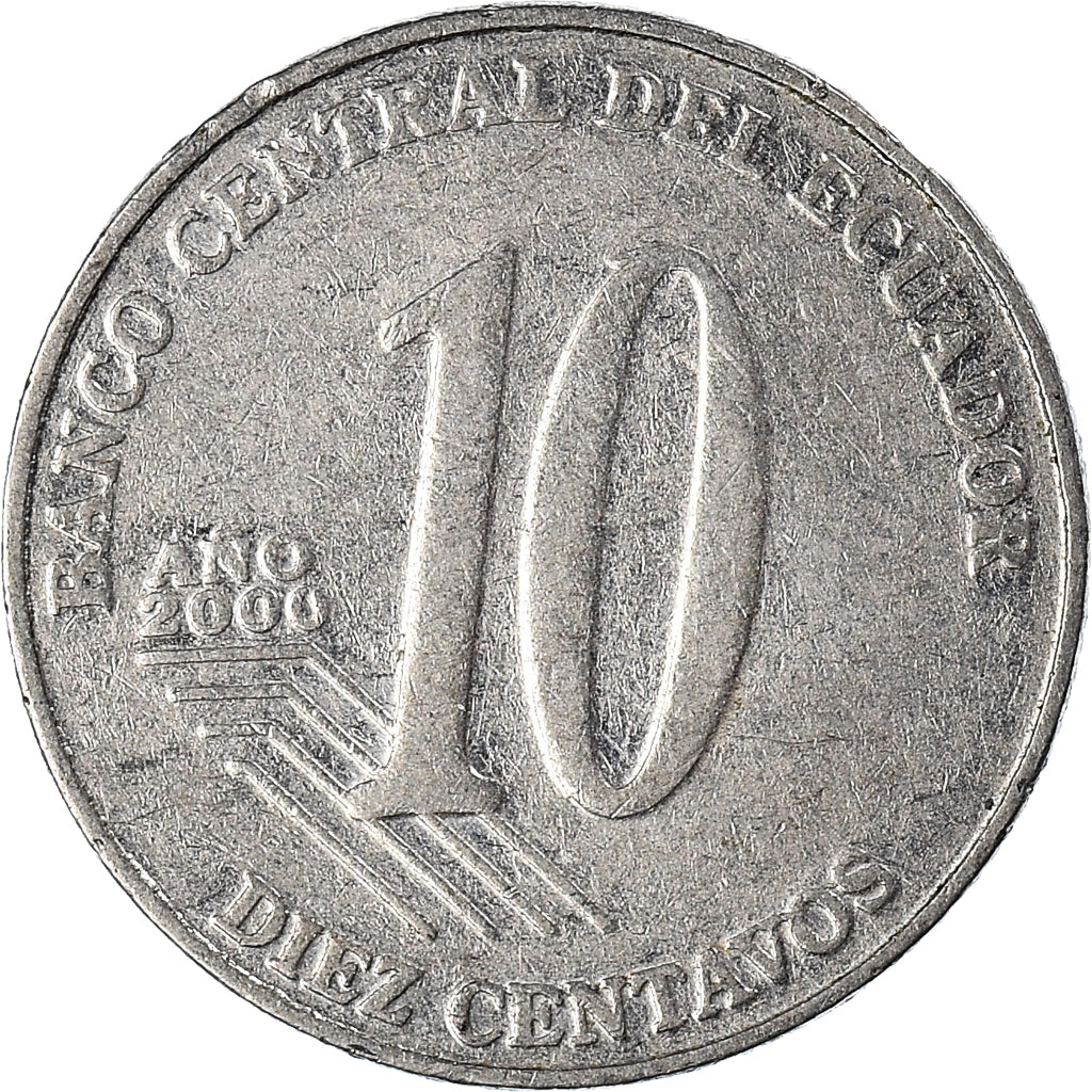 Moneda, Ecuador, 10 Centavos, Diez, 2000