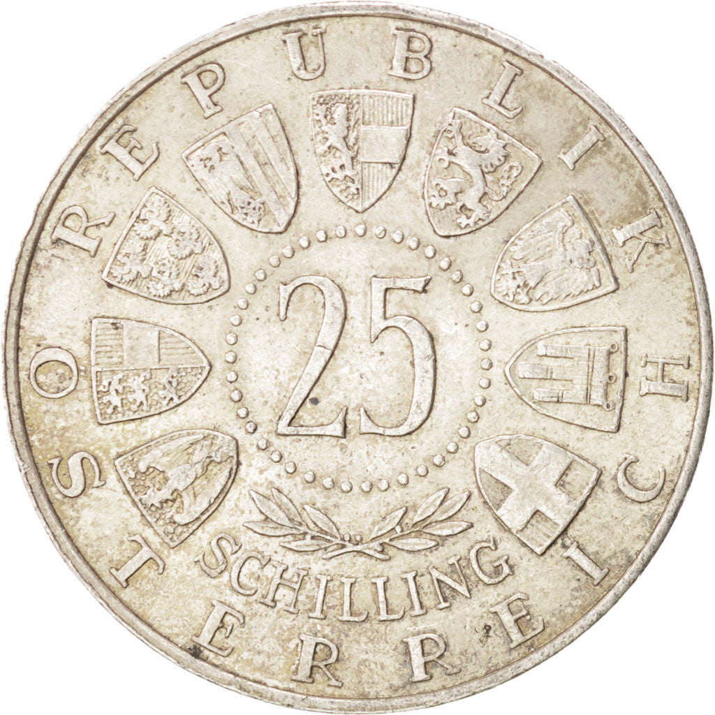 Coin, Austria, 25 Schilling, 1956, AU(50-53), Silver, KM:2881