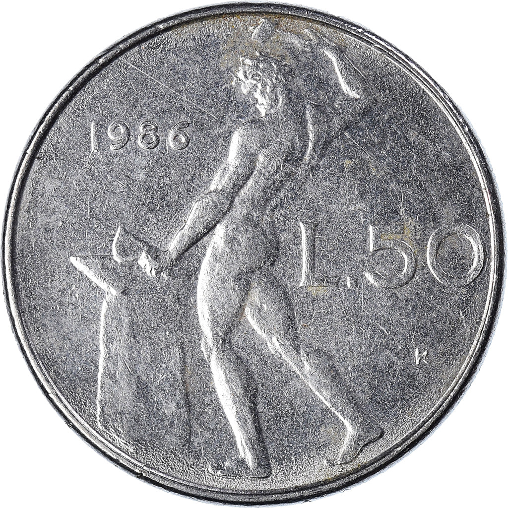 Moeda, Itália, 50 Lire, 1986
