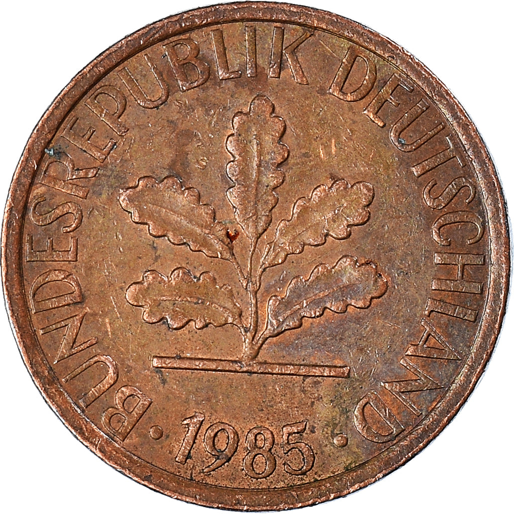 Moeda, ALEMANHA - REPÚBLICA FEDERAL, Pfennig, 1985