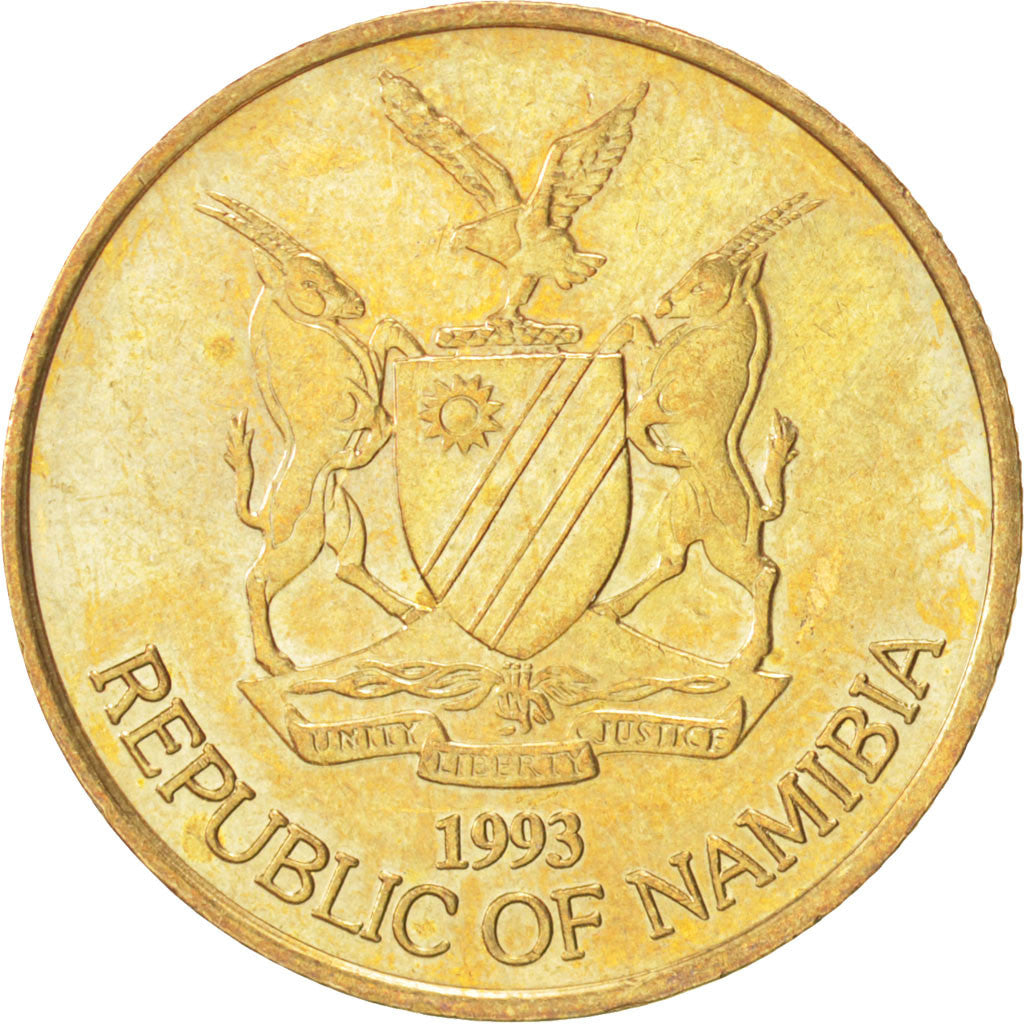 Moneta, Namibia, 5 Dollars, 1993, SPL, Ottone, KM:5
