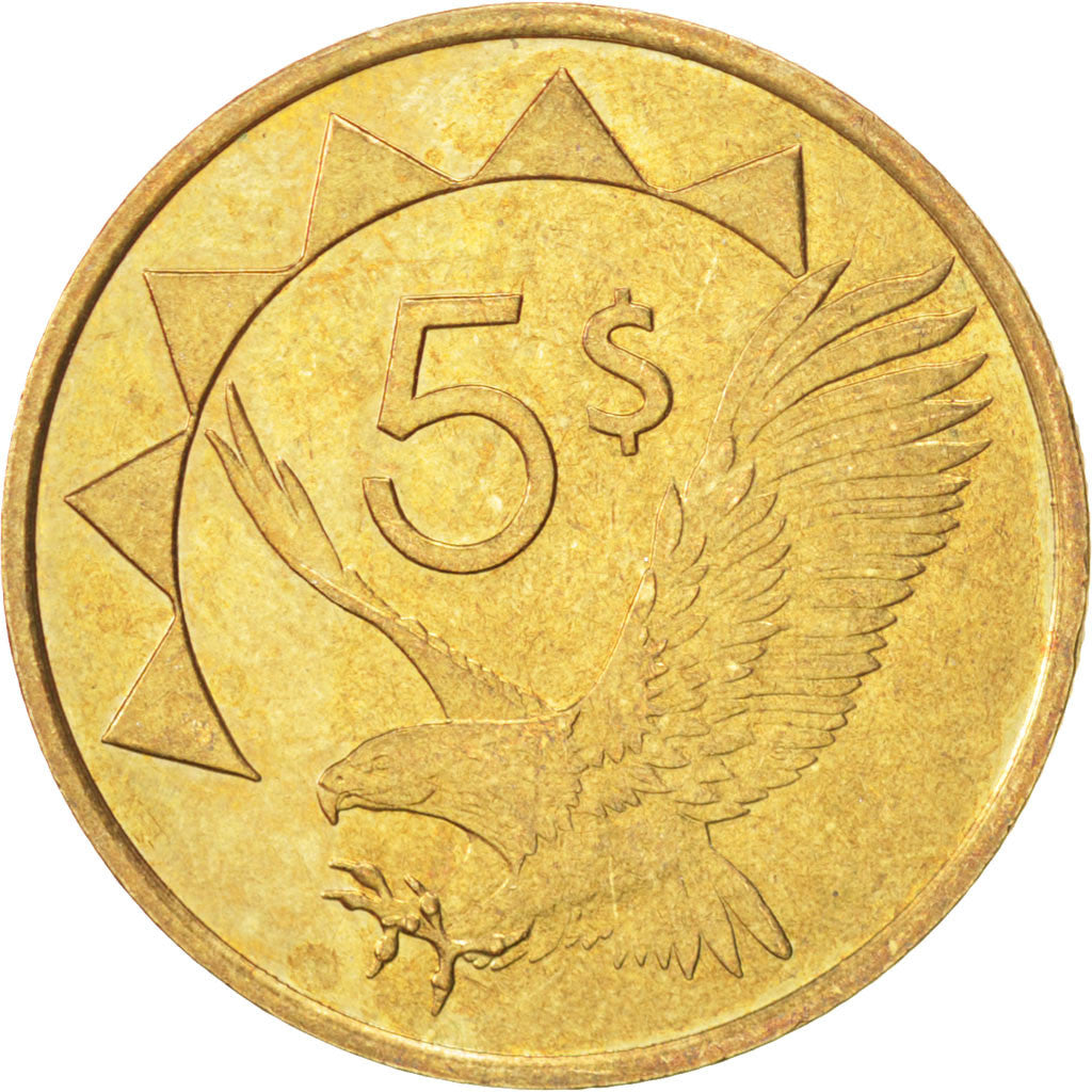 Moneta, Namibia, 5 Dollars, 1993, SPL, Ottone, KM:5