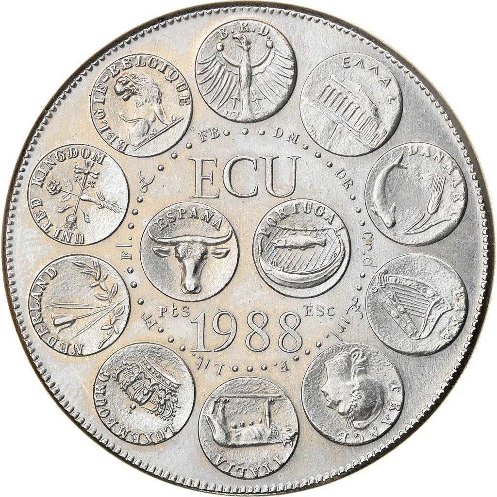 France, Medal, Ecu Europa, Marianne, Politics, Society, War, 1988, Rodier