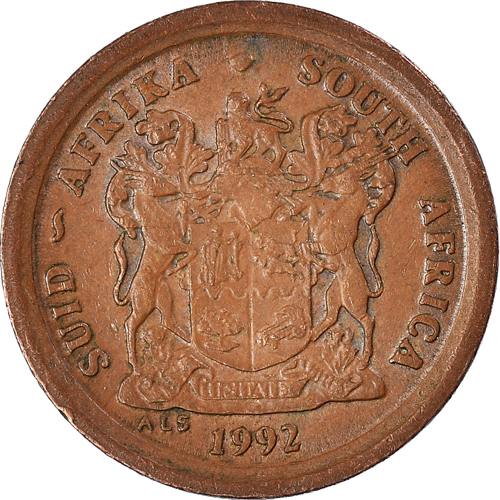 Moeda, África do Sul, 2 Cents, 1992