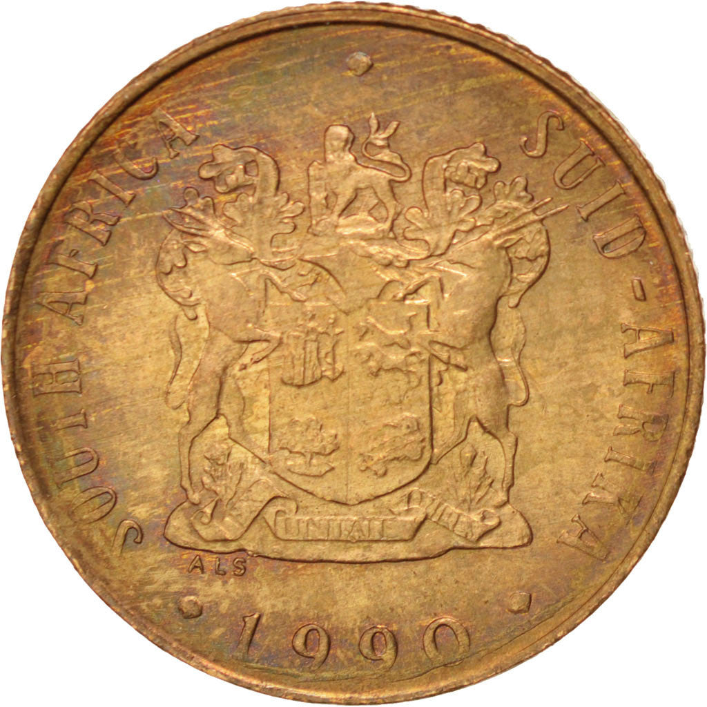 Coin, South Africa, 2 Cents, 1990, MS(60-62), Bronze, KM:83