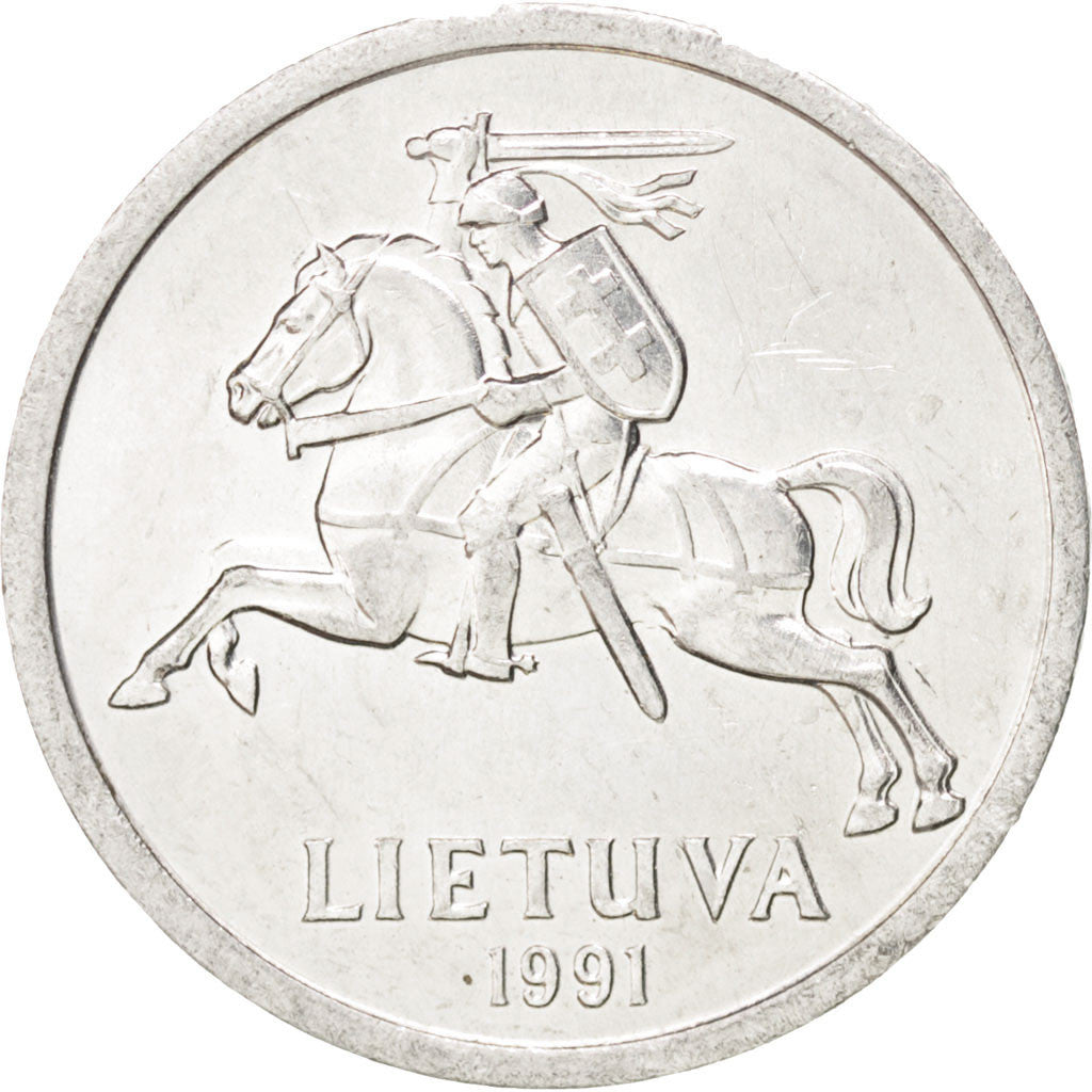 Coin, Lithuania, Centas, 1991, AU(55-58), Aluminum, KM:85