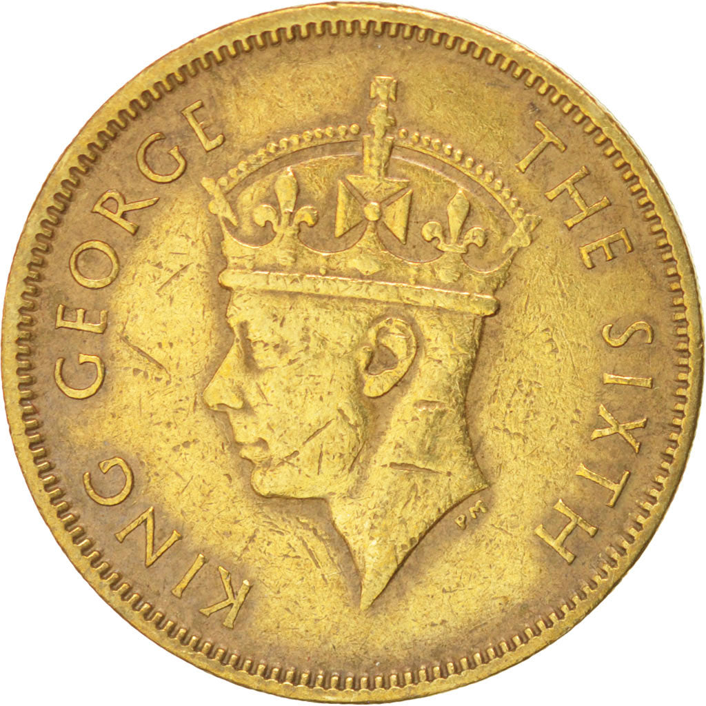 Coin, Hong Kong, George VI, 10 Cents, 1950, EF(40-45), Nickel-brass, KM:25