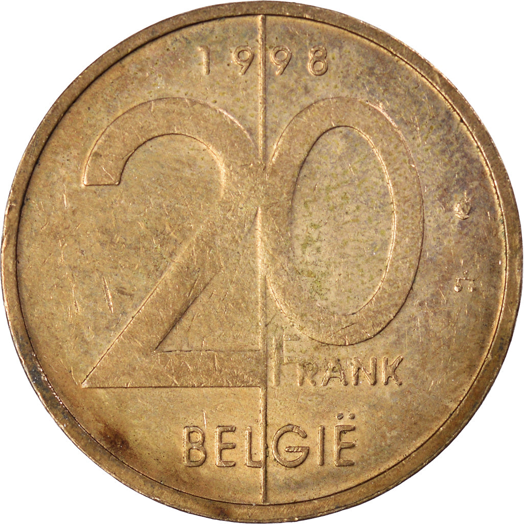 Coin, Belgium, 20 Francs, 20 Frank, 1998
