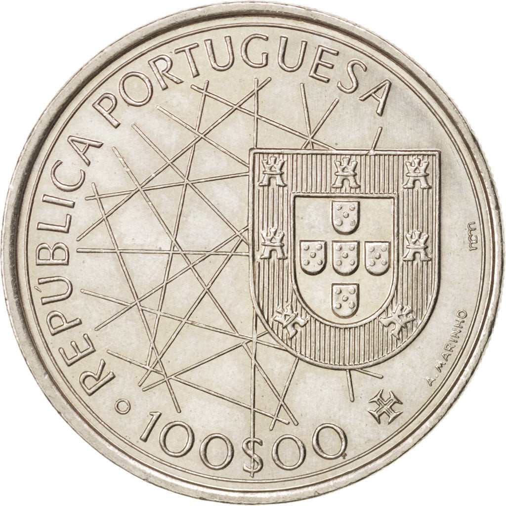 Coin, Portugal, 100 Escudos, 1989, MS(63), Copper-nickel, KM:648