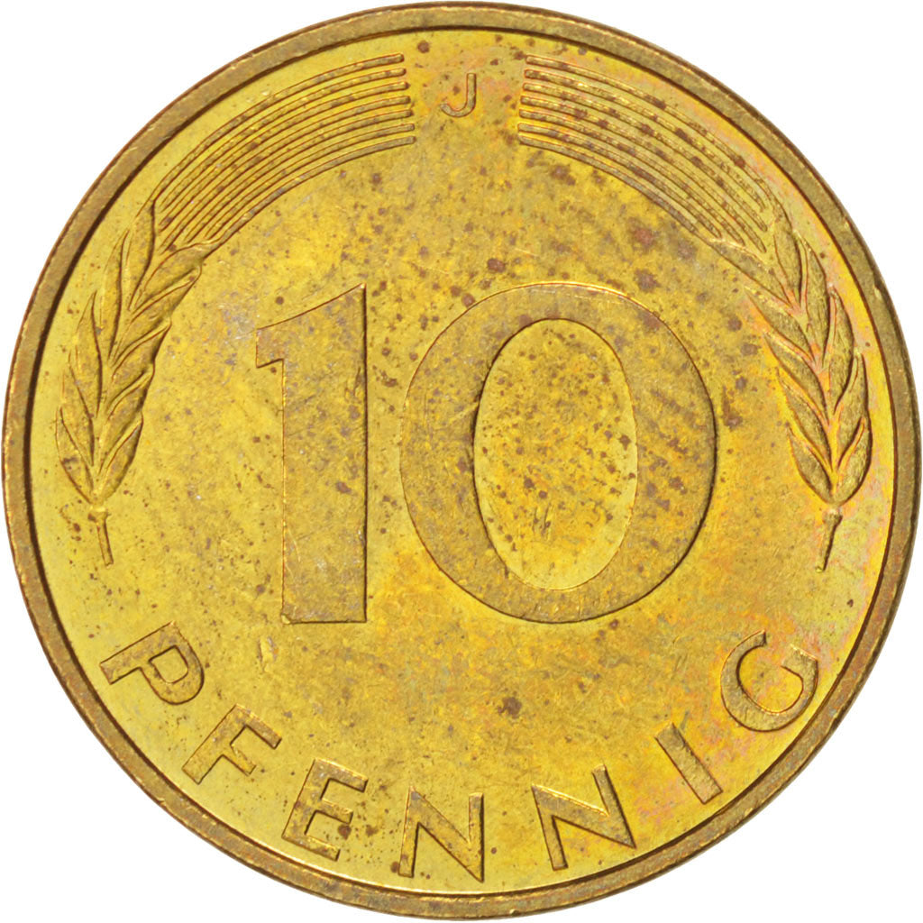 Coin, GERMANY - FEDERAL REPUBLIC, 10 Pfennig, 1971, Hambourg, AU(55-58), Brass