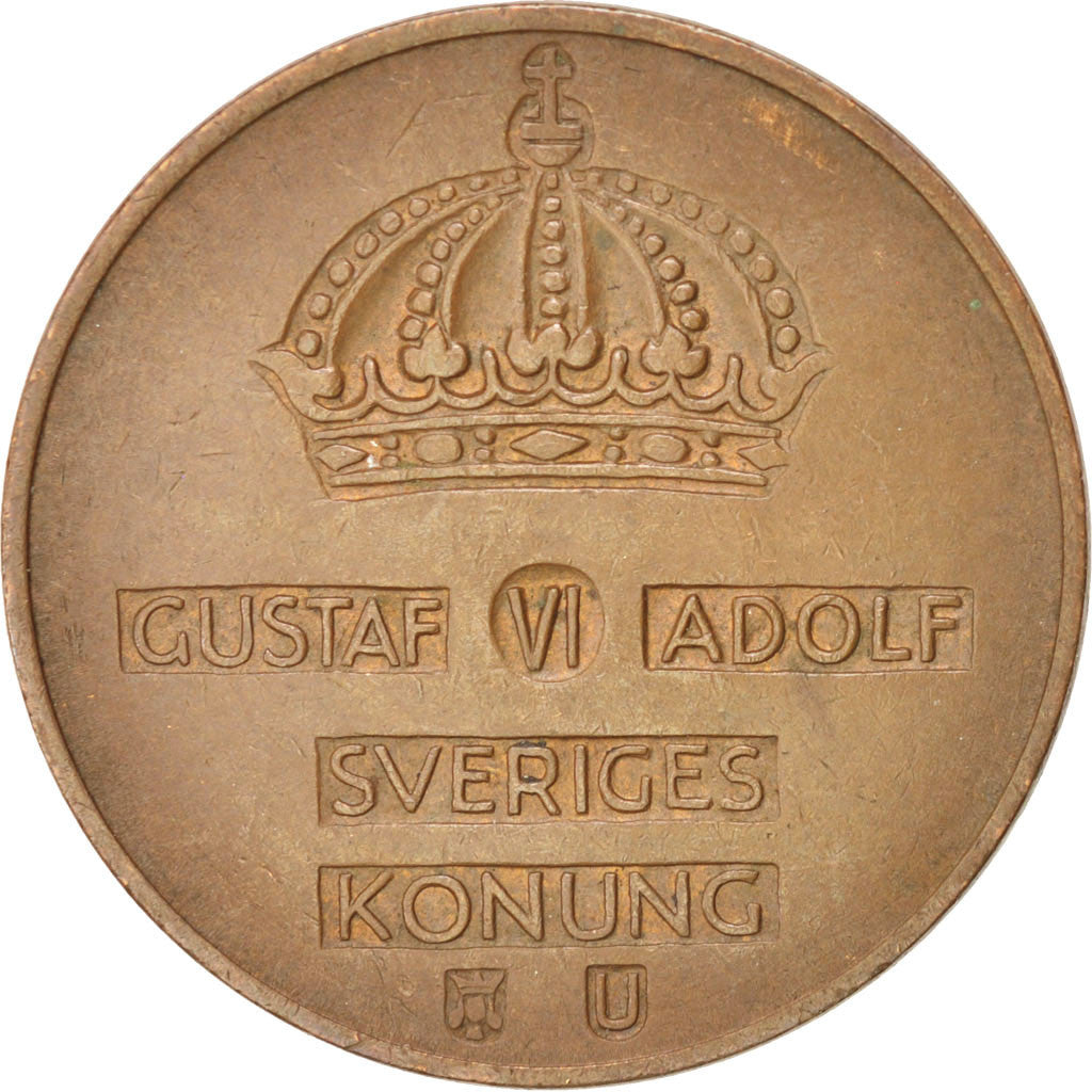 Moneta, Svezia, Gustaf VI, 5 Öre, 1963, BB, Bronzo, KM:822
