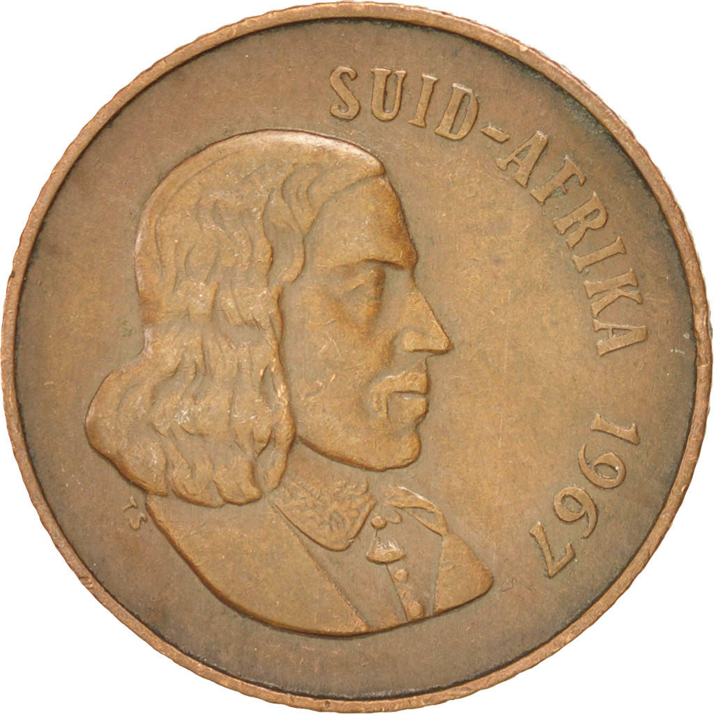 Coin, South Africa, 2 Cents, 1967, EF(40-45), Bronze, KM:66.2