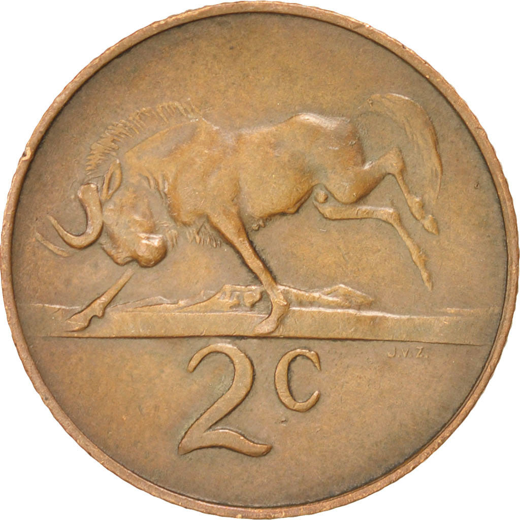 Coin, South Africa, 2 Cents, 1967, EF(40-45), Bronze, KM:66.2