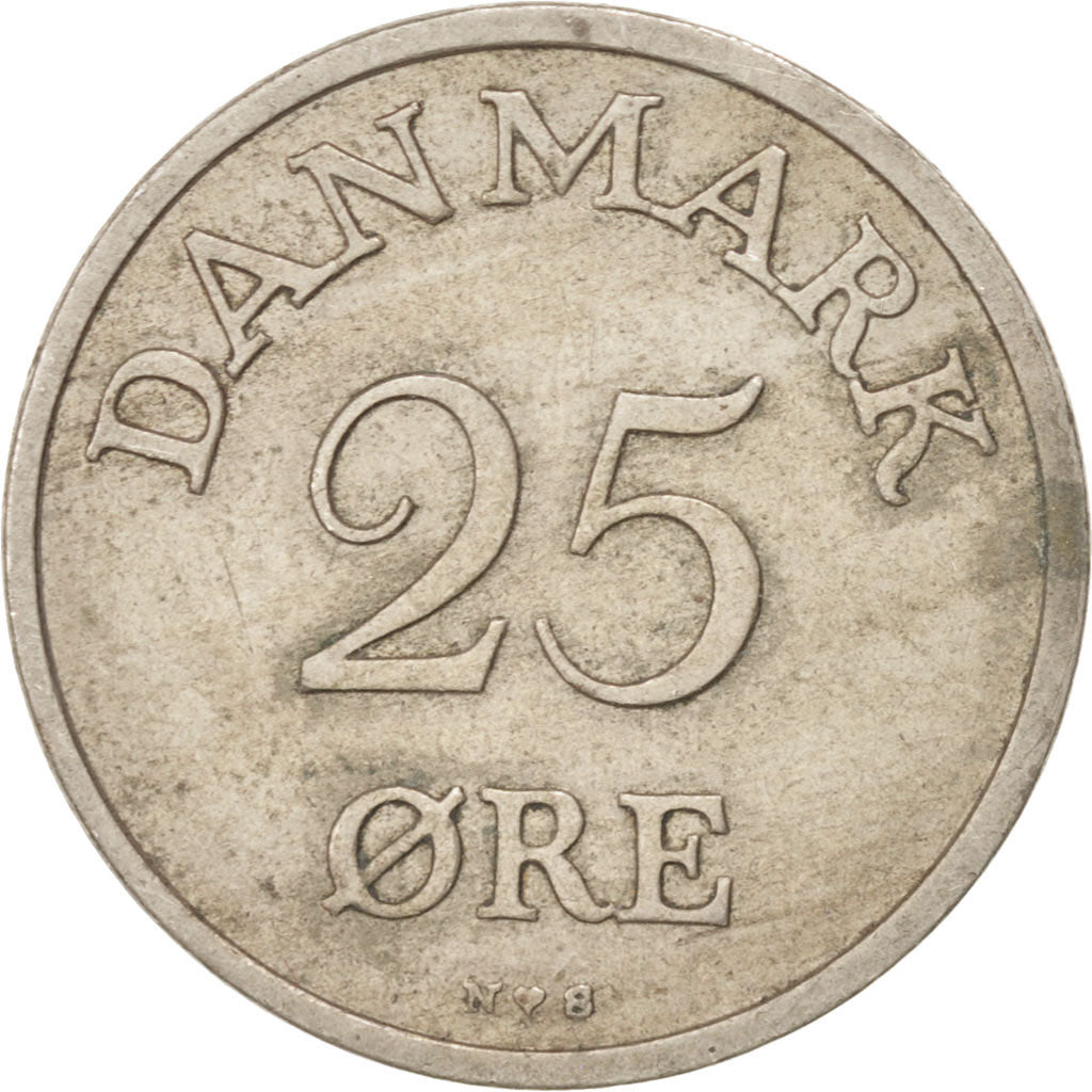 Coin, Denmark, Frederik IX, 25 Öre, 1950, EF(40-45), Copper-nickel, KM:842.1