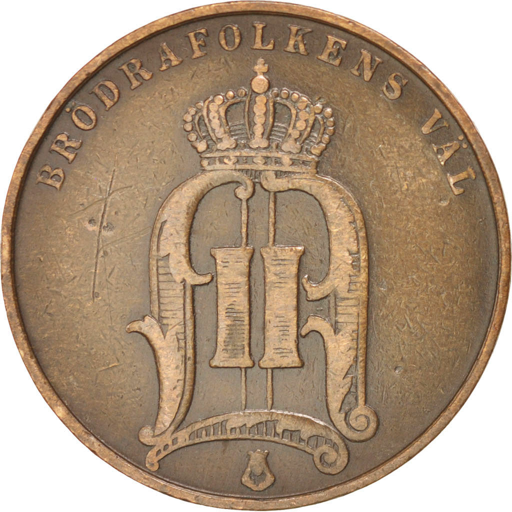 Coin, Sweden, Oscar II, 5 Öre, 1895, EF(40-45), Bronze, KM:757