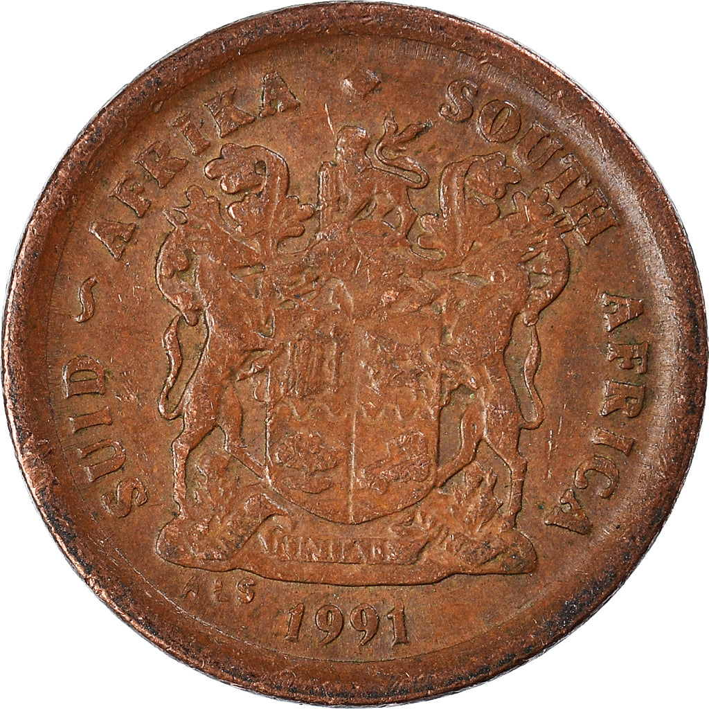 Moneta, Sudafrica, 2 Cents, 1991