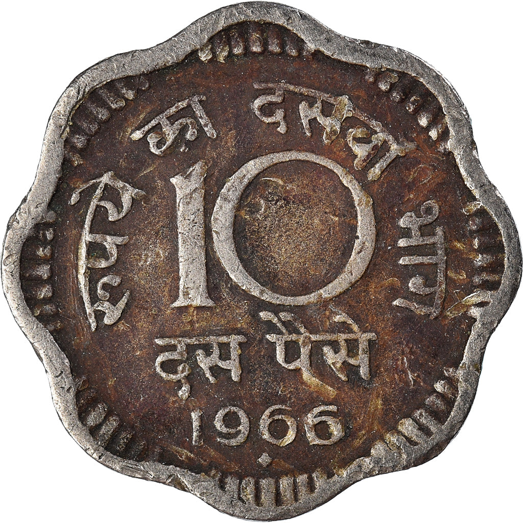 Moneda, INDIA-REPÚBLICA, 10 Paise, 1966