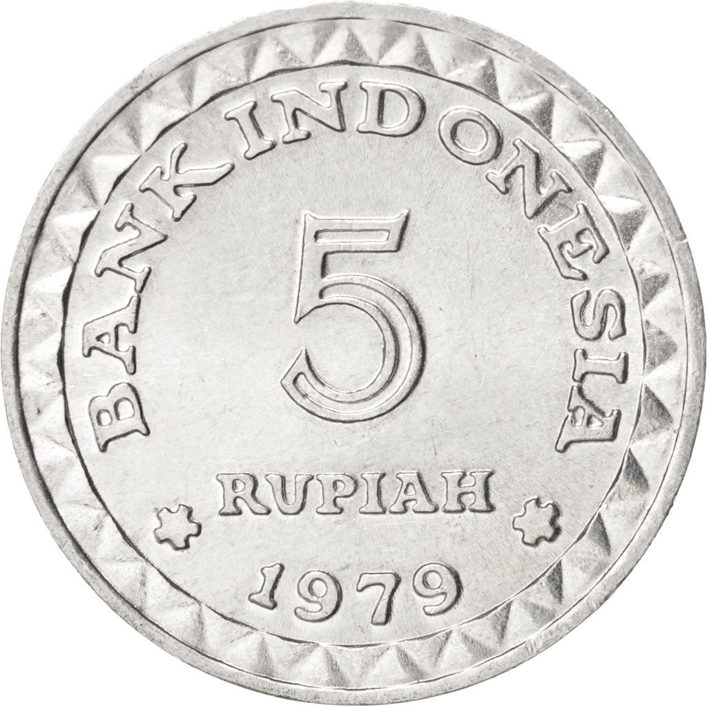 Coin, Indonesia, 5 Rupiah, 1979, MS(63), Aluminum, KM:43