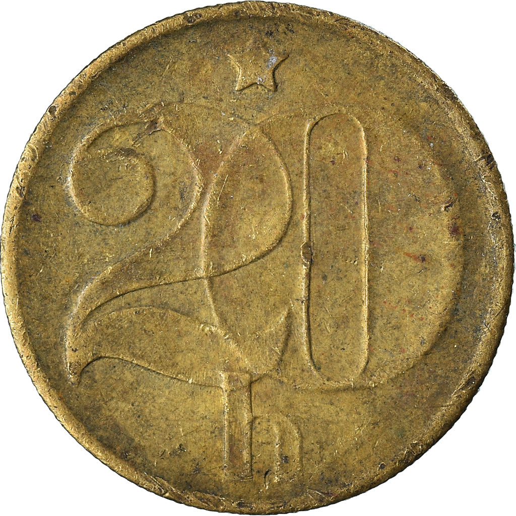 Coin, Czechoslovakia, 20 Haleru, 1975