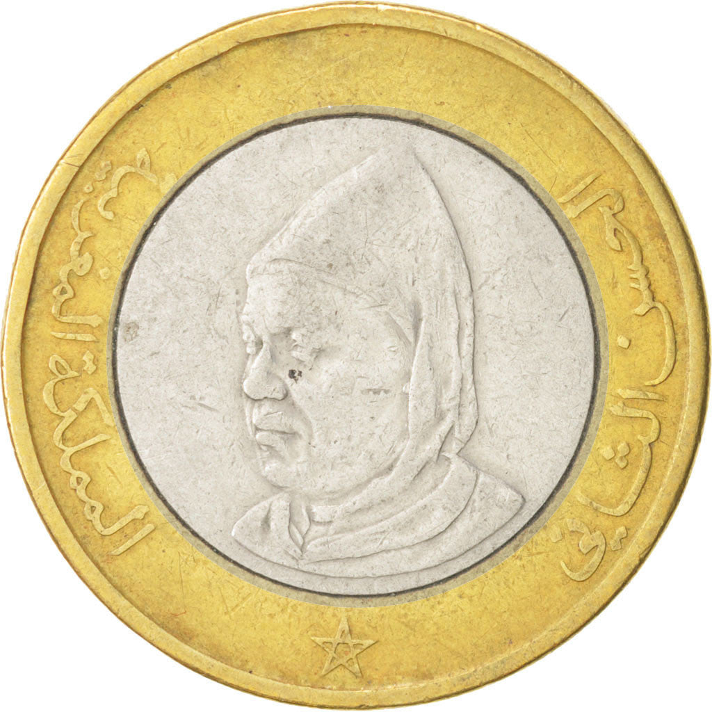 Monnaie, Maroc, al-Hassan II, 10 Dirhams, 1995, TTB, Bi-Metallic, KM:92