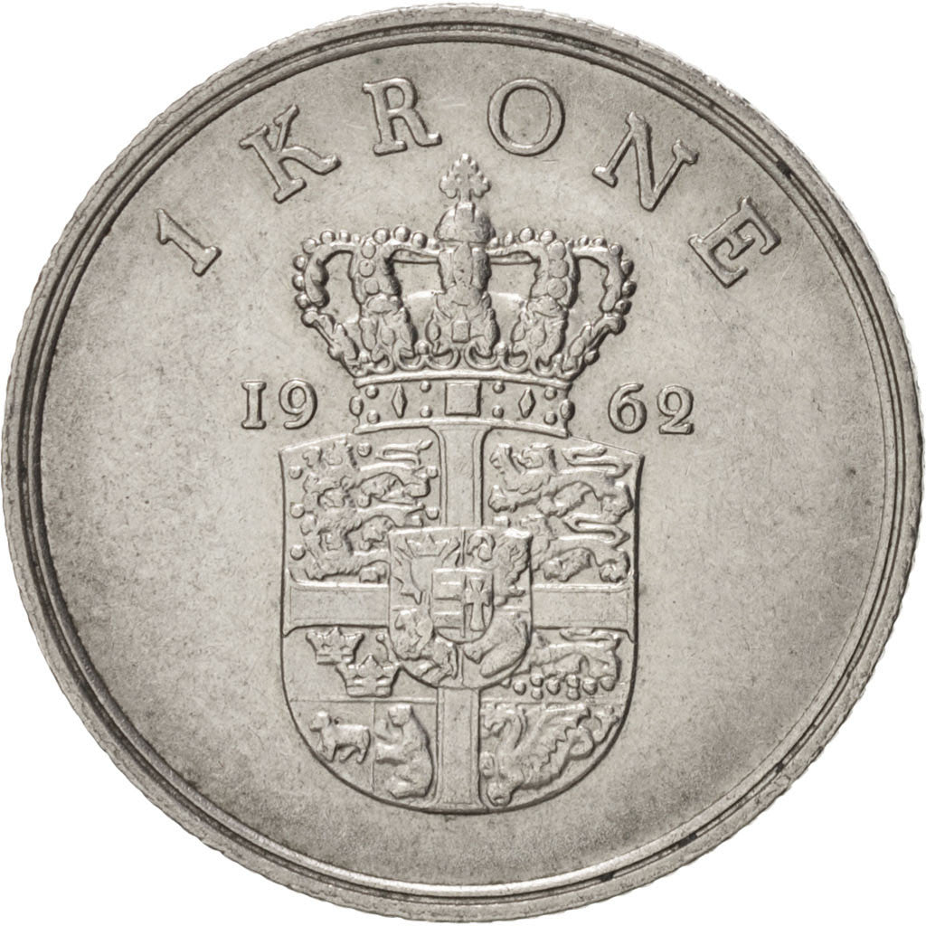 Coin, Denmark, Frederik IX, Krone, 1962, EF(40-45), Copper-nickel, KM:851.1