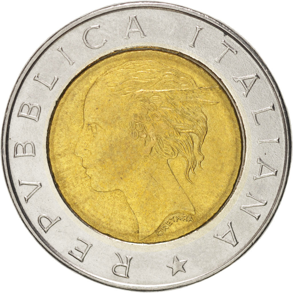 Coin, Italy, 500 Lire, 1993, AU(50-53), Bi-Metallic, KM:160