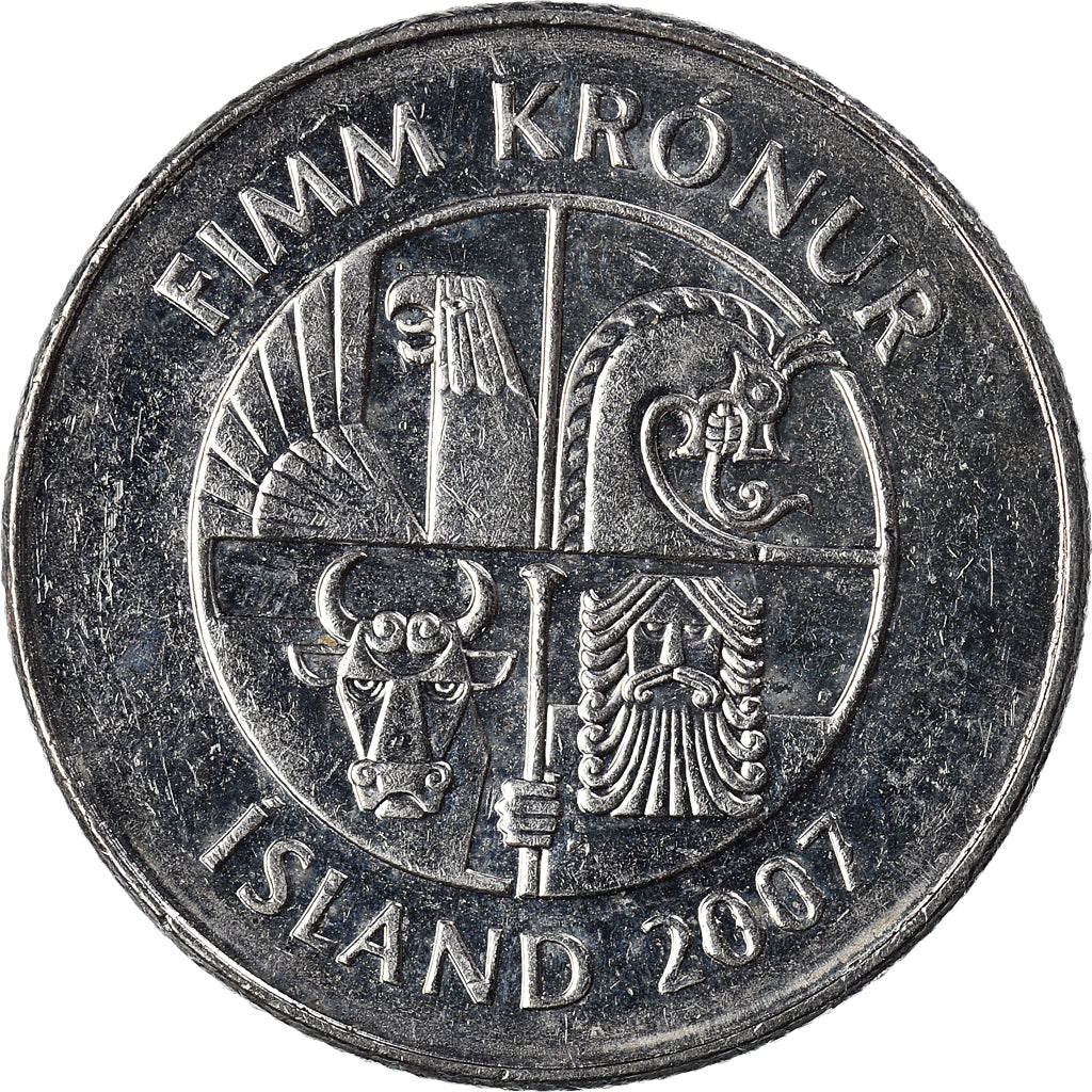 Monnaie, Islande, 5 Kronur, 2007
