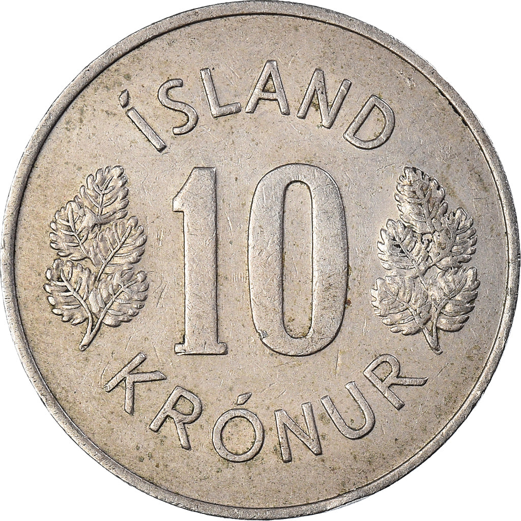 Moneta, Islandia, 10 Kronur, 1970
