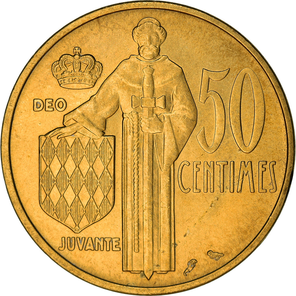 Munten, Monaco, Rainier III, 50 Centimes, 1962, ZF, Aluminum-Bronze, KM:144