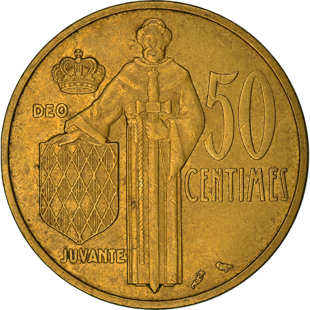 Coin, Monaco, Rainier III, 50 Centimes, 1962, EF(40-45), Aluminum-Bronze
